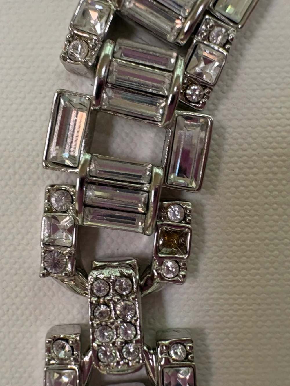 Vintage St. John Faux Diamond and Silver 18" Choker - Picture 6 of 7